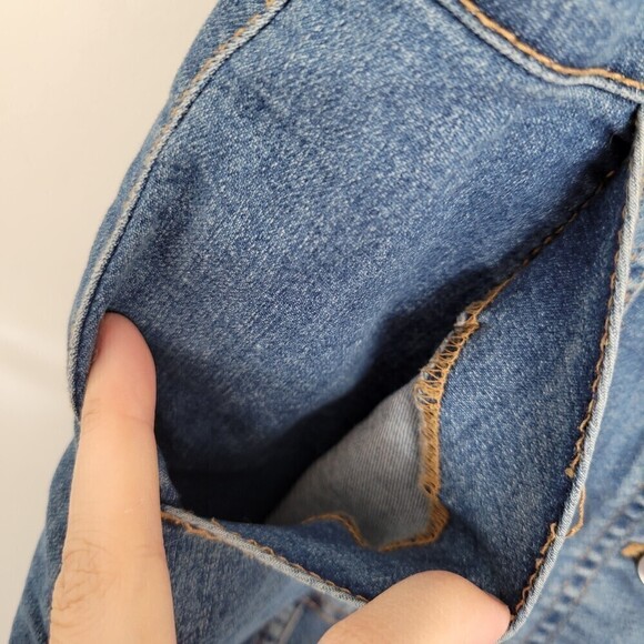 H&M Divided Button Front Blue Denim Cotton Jean Mini Dress Size 4 - Picture 7 of 12